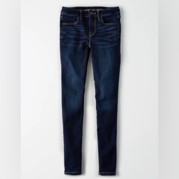 American Eagle Dark Blue Jeggings Women’s Size 14 Short - Picture 1 of 7